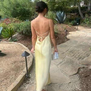 SHOW ME YOUR MUMU Dani Slip Dress - Pale Yellow Satin